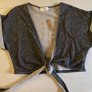 [lavender field] French Terry Cropped Grey Shrug